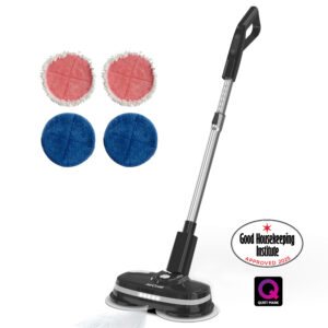 Efficient cordless hard floor cleaner with replaceable pads for home cleaning and polishing