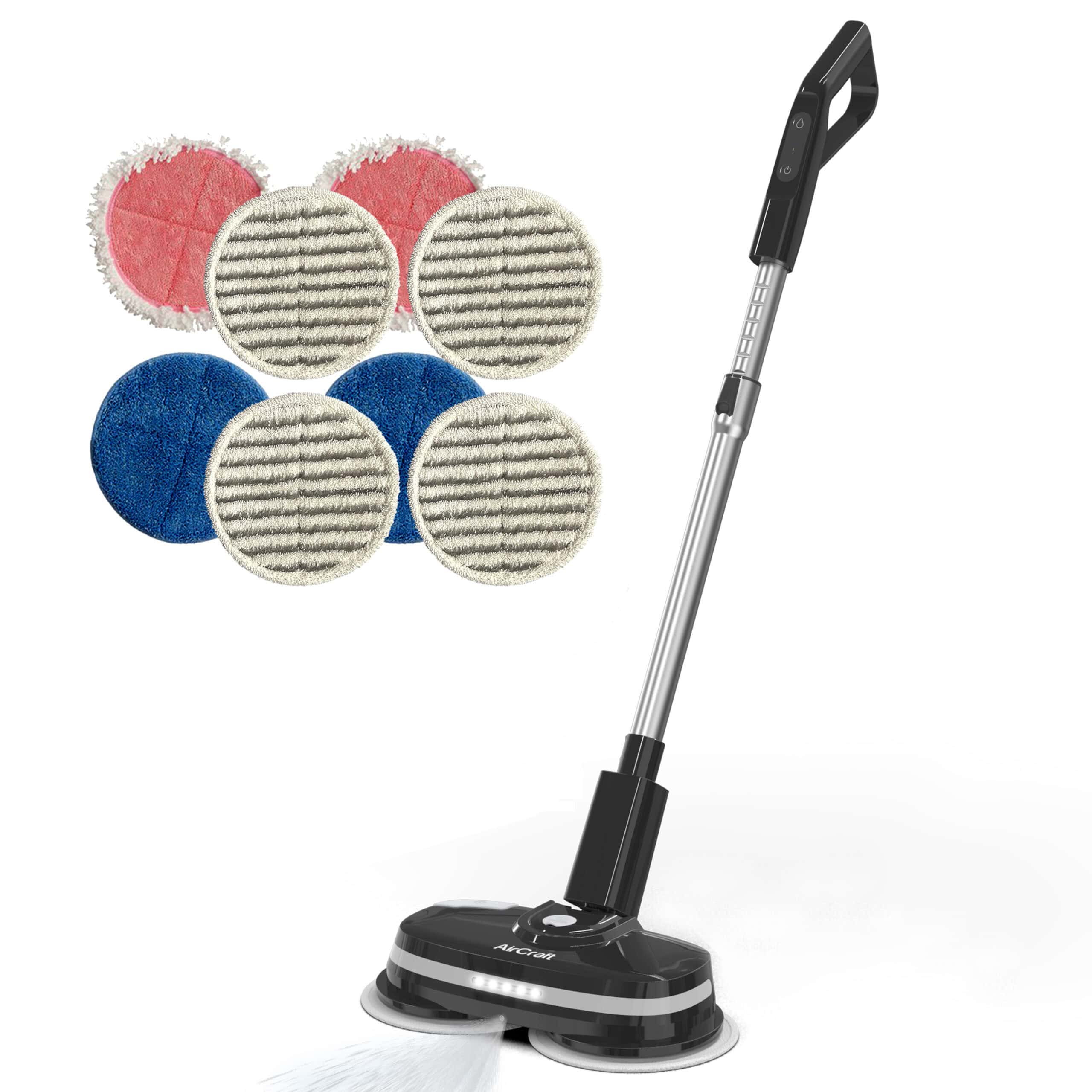 AirCraft PowerGlide cordless hard floor cleaner and polisher with 4 Scrubbing Pads, Black