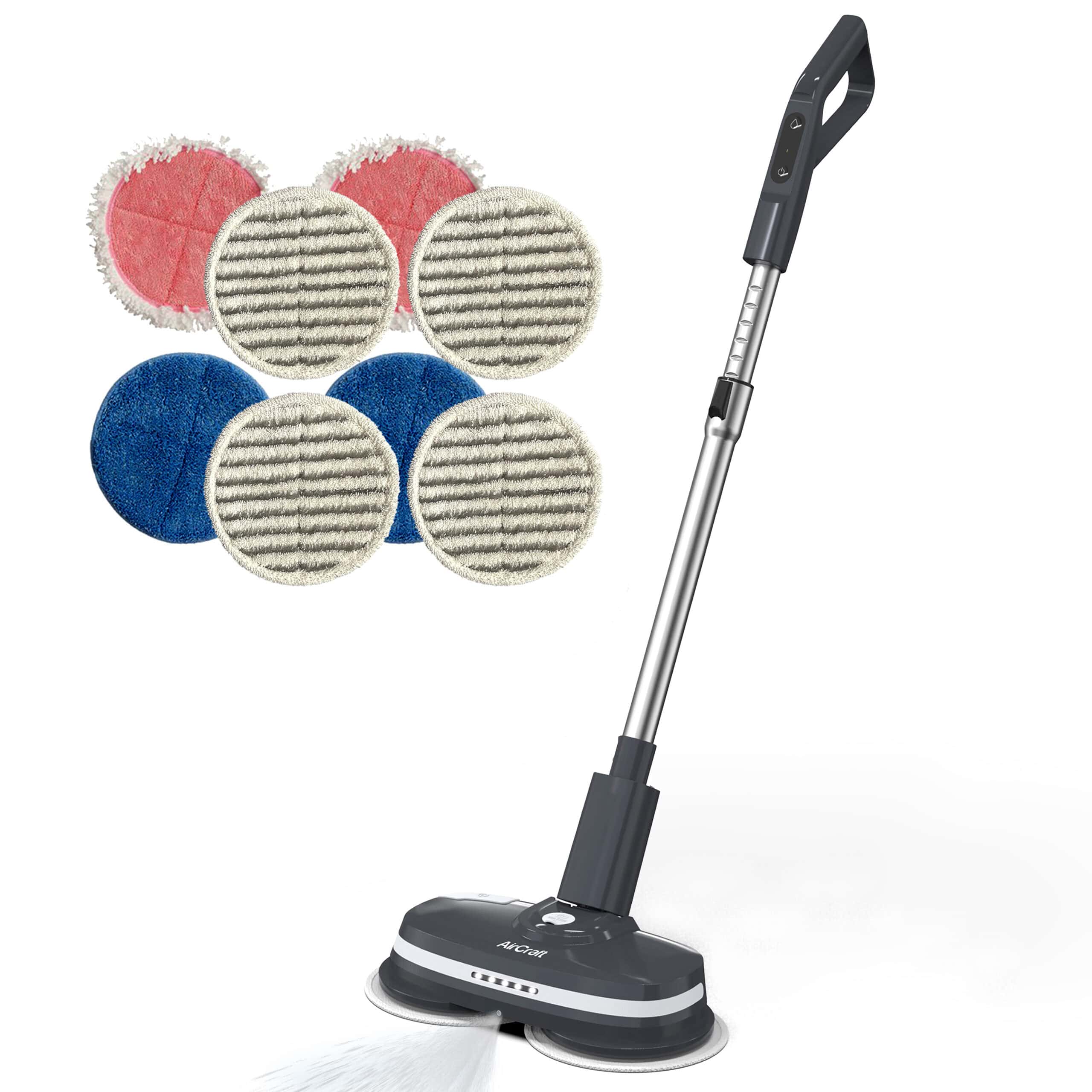 AirCraft PowerGlide cordless hard floor cleaner and polisher with 4 Scrubbing Pads, Dark Grey