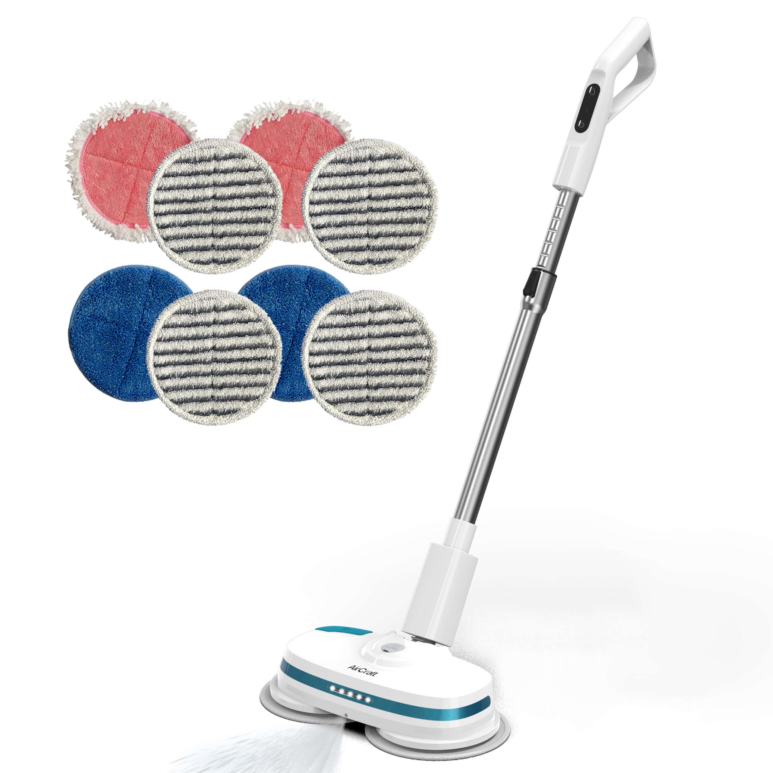 PowerGlide cordless hard floor cleaner & polisher with 4 Scrubbing Pads - White