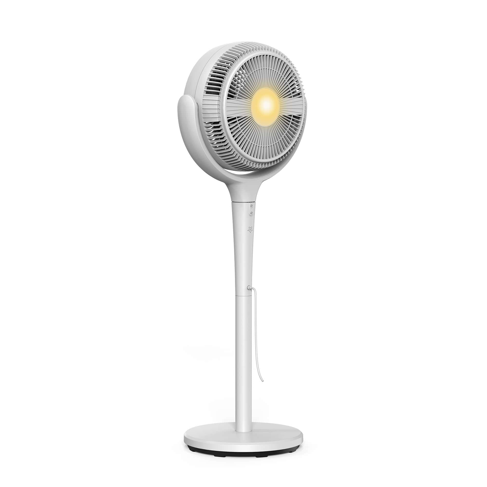 view of LUME fan from rear with LED backlight turned on