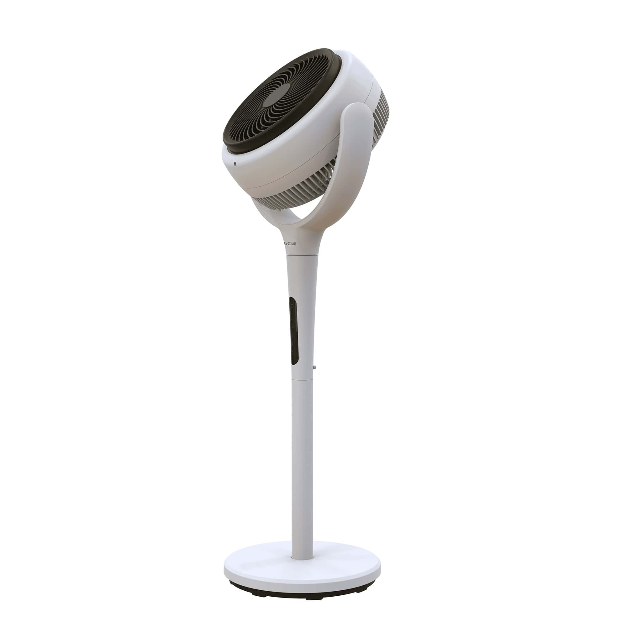 White pedestal fan with 3D Air Circulation | LUME