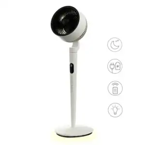 AirLUME Quiet Cordless Air Circulator Fan with LED Lighting